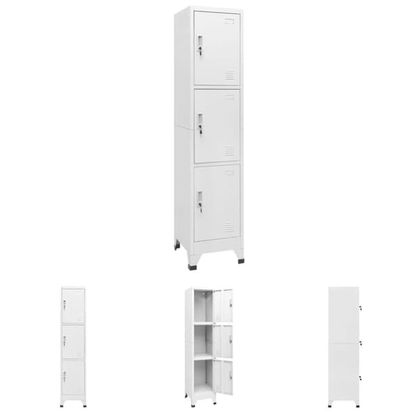 The Living Store lockerskab med tre rum 38x45x180 cm - Opbevaringsskabe