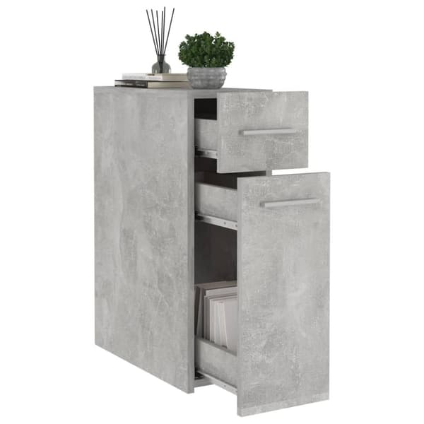 The Living Store apotekerskab 20x45,5x60 cm konstrueret træ betongrå - Opbevaringsskabe
