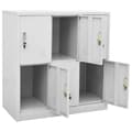 Miniatyrbillede 7 af 11: The Living Store skabe 2 stk. 90x45x92,5 cm stål lysegrå -  Opbevaringsskabe