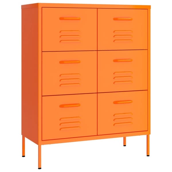 The Living Store Byrå orange 80x35x101,5 cm stål - Förvaringsskåp & garderober