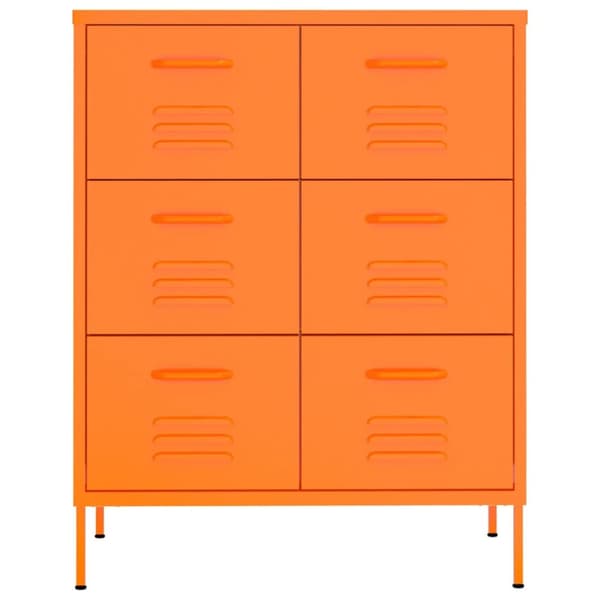 The Living Store Byrå orange 80x35x101,5 cm stål - Förvaringsskåp & garderober