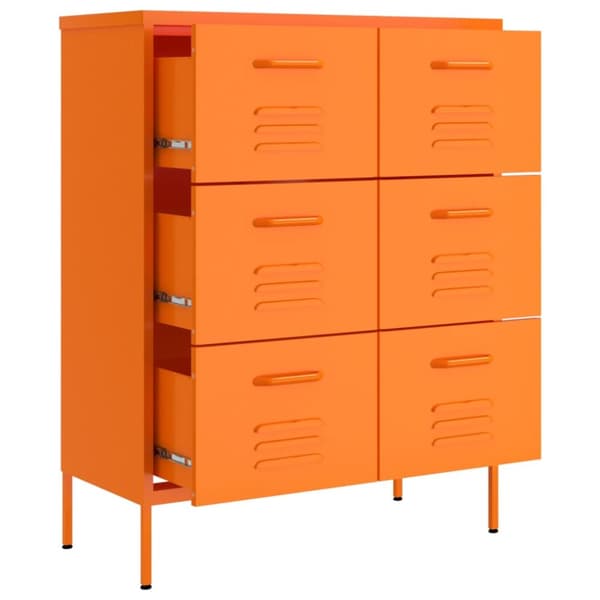 The Living Store Byrå orange 80x35x101,5 cm stål - Förvaringsskåp & garderober
