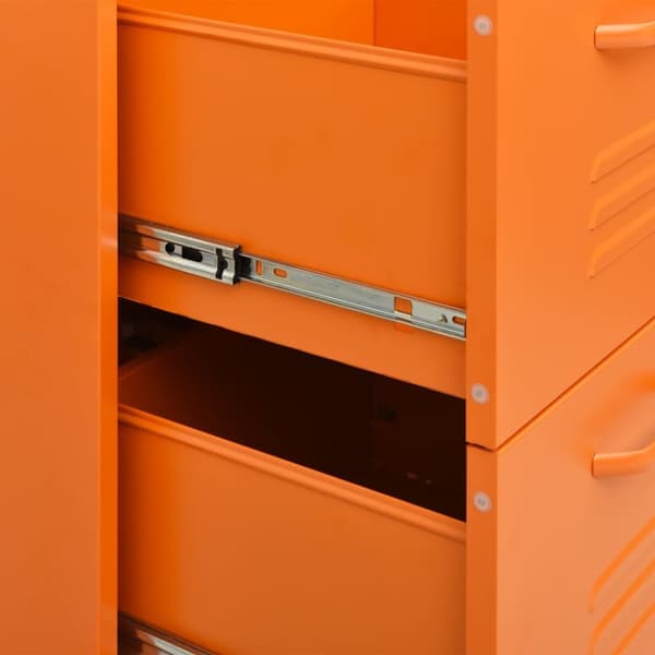 The Living Store Byrå orange 80x35x101,5 cm stål - Förvaringsskåp & garderober