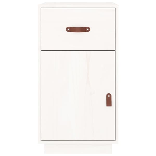 The Living Store skrivebordsskab 40x50x75 cm massivt fyrretræ hvid -  Opbevaringsskabe