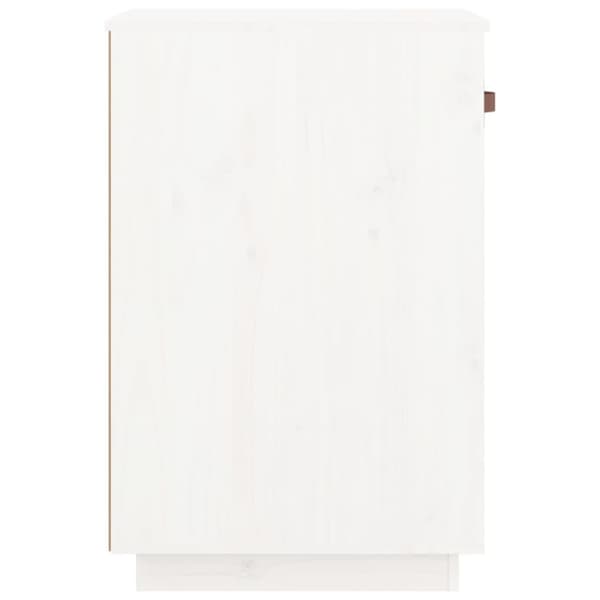 The Living Store skrivebordsskab 40x50x75 cm massivt fyrretræ hvid -  Opbevaringsskabe