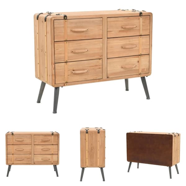 The Living Store kommode 91x35x73 cm massivt grantræ - Opbevaringsskabe