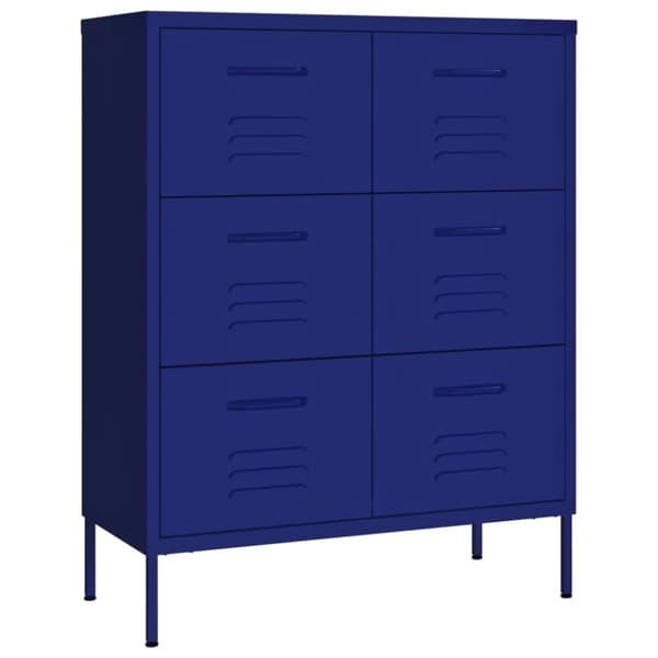 The Living Store Byrå marinblå 80x35x101,5 cm stål -  Förvaringsskåp & garderober