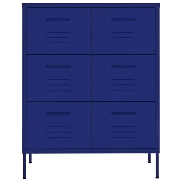 The Living Store Byrå marinblå 80x35x101,5 cm stål -  Förvaringsskåp & garderober