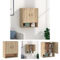 Miniatyrbillede 1 af 10: The Living Store vægskab 60x31x70 cm konstrueret træ sonoma-eg -  Opbevaringsskabe