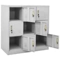 Miniatyrbillede 7 af 11: The Living Store skabe 2 stk. 90x45x92,5 cm stål lysegrå -  Opbevaringsskabe