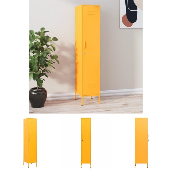 The Living Store skab 35x46x180 cm stål sennepsgul -  Opbevaringsskabe
