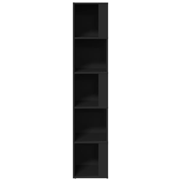 The Living Store hjørnereol 33x33x164,5 cm spånplade sort -  Opbevaringsskabe