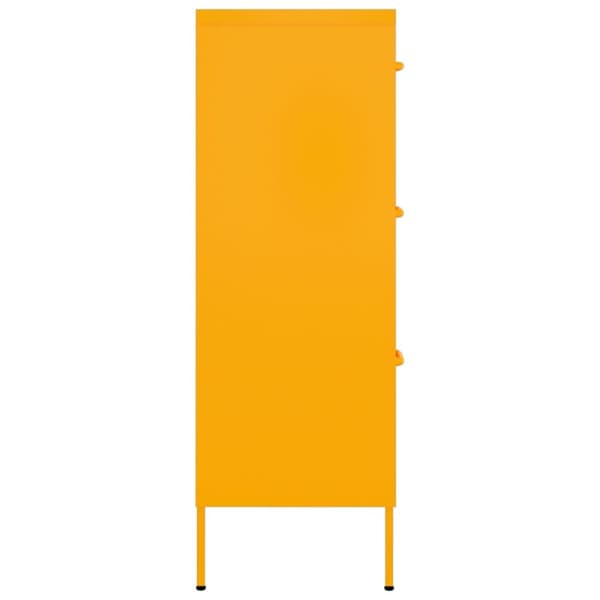 The Living Store kommode 80x35x101,5 cm stål sennepsgul - Opbevaringsskabe