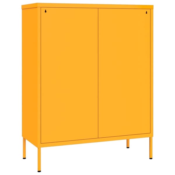 The Living Store kommode 80x35x101,5 cm stål sennepsgul - Opbevaringsskabe