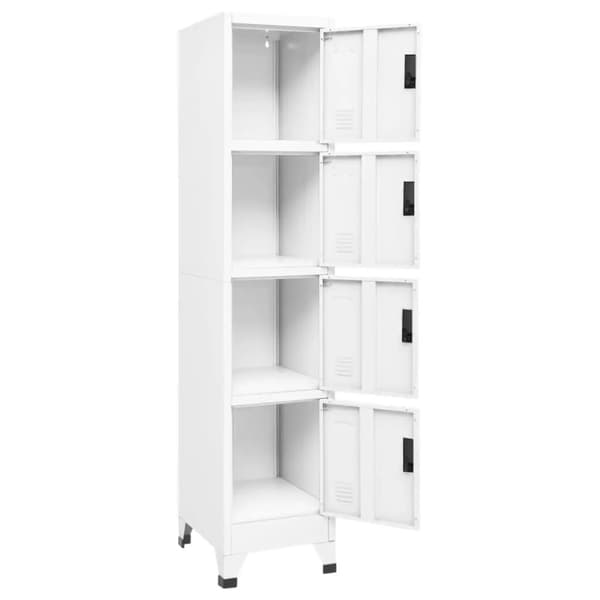 The Living Store skab 38x45x180 cm stål hvid -  Opbevaringsskabe