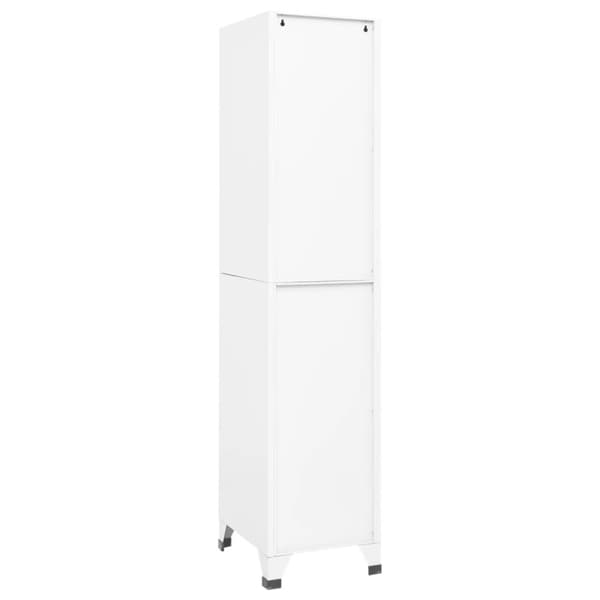 The Living Store skab 38x45x180 cm stål hvid -  Opbevaringsskabe
