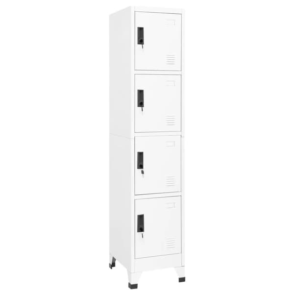 The Living Store skab 38x45x180 cm stål hvid -  Opbevaringsskabe