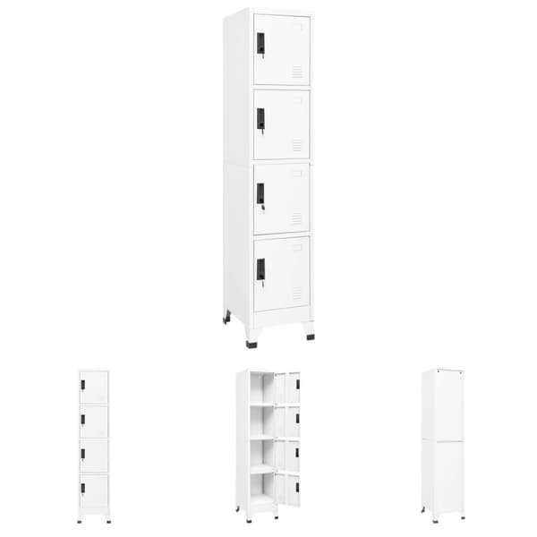 The Living Store skab 38x45x180 cm stål hvid -  Opbevaringsskabe
