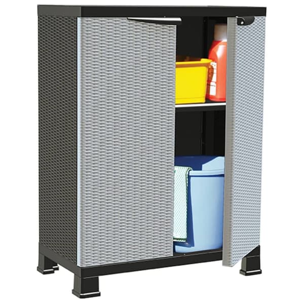 The Living Store Plastskåp 68x39x92 cm rottingutseende - Förvaringsskåp & garderober