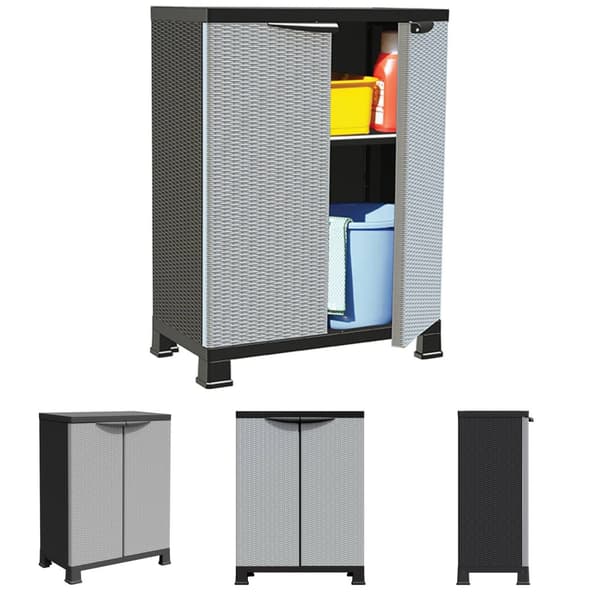 The Living Store Plastskåp 68x39x92 cm rottingutseende -  Förvaringsskåp & garderober