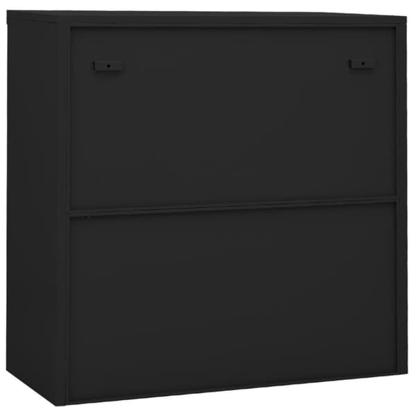 The Living Store Dokumentskåp med skjutdörr antracit 90x40x90 cm stål - Förvaringsskåp & garderober