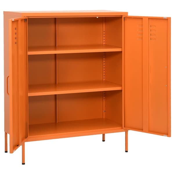 The Living Store Förvaringsskåp orange 80x35x101,5 cm stål - Förvaringsskåp & garderober