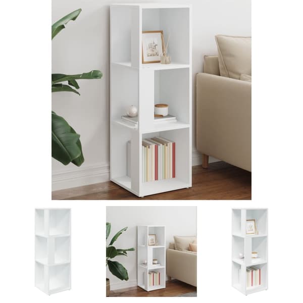 The Living Store hjørnereol 33x33x100 cm spånplade hvid -  Opbevaringsskabe