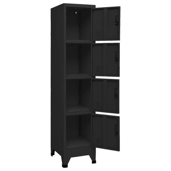 The Living Store skab 38x45x180 cm stål sort - Opbevaringsskabe