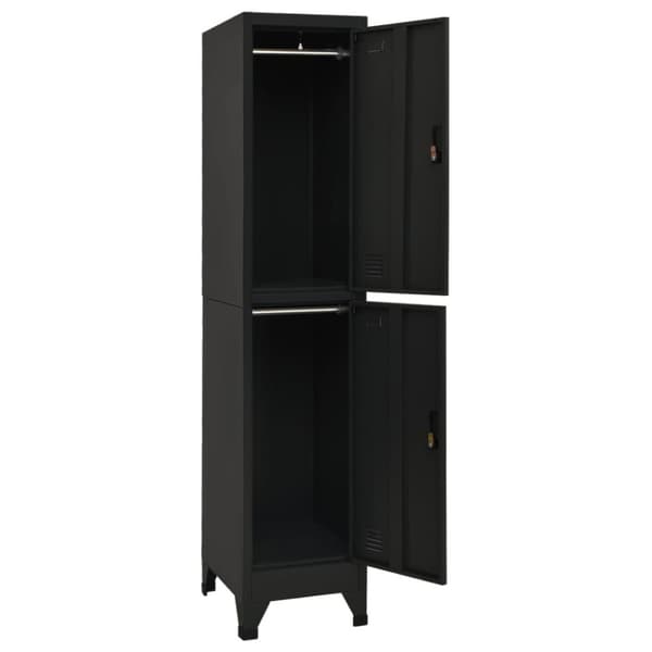 The Living Store skab 38x45x180 cm stål sort - Opbevaringsskabe