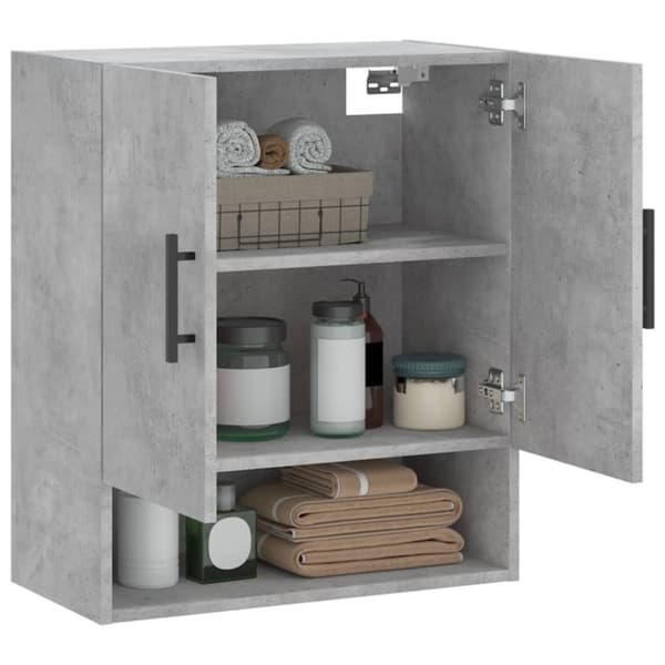 The Living Store Seinäkaappi betoninharmaa 60x31x70 cm tekninen puu - Säilytys- & lukkokaapit