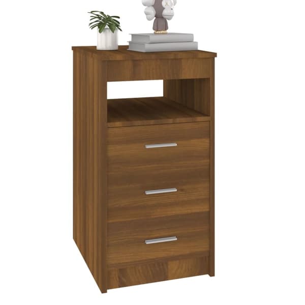 The Living Store skuffeskab 40x50x76 cm konstrueret træ brun egetræ -  Opbevaringsskabe
