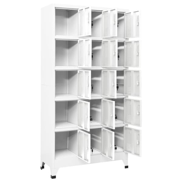 The Living Store Förvaringsskåp ljusgrå 90x40x180 cm stål - Förvaringsskåp & garderober