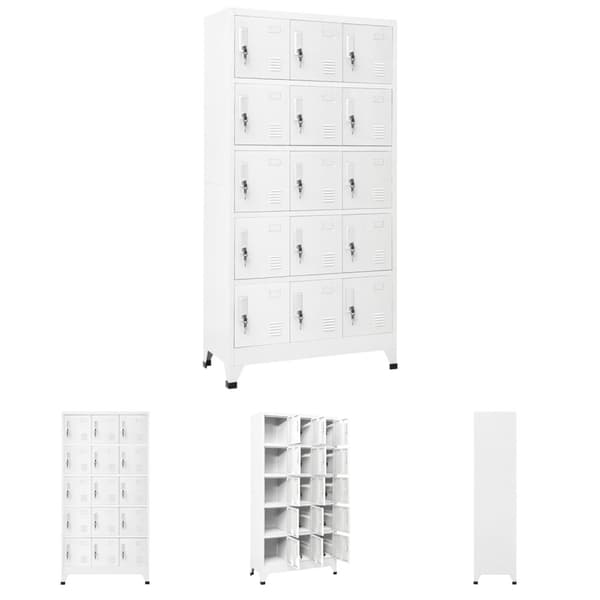 The Living Store Förvaringsskåp ljusgrå 90x40x180 cm stål - Förvaringsskåp & garderober