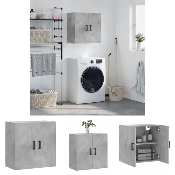 The Living Store Väggskåp betonggrå 60x31x60 cm konstruerat trä -  Förvaringsskåp & garderober