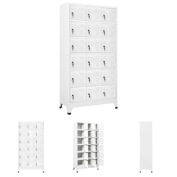 The Living Store lockerskab med 18 rum 90x40x180 cm metal - Opbevaringsskabe