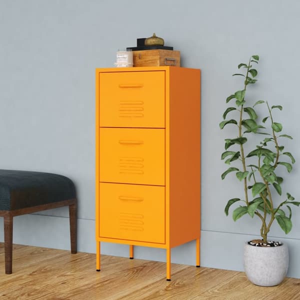 The Living Store opbevaringsskab 42,5x35x101,5 cm stål sennepsgul -  Opbevaringsskabe