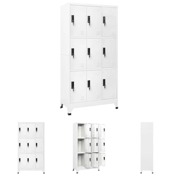The Living Store Pukukaappi valkoinen 90x45x180 cm teräs -  Säilytys- & lukkokaapit