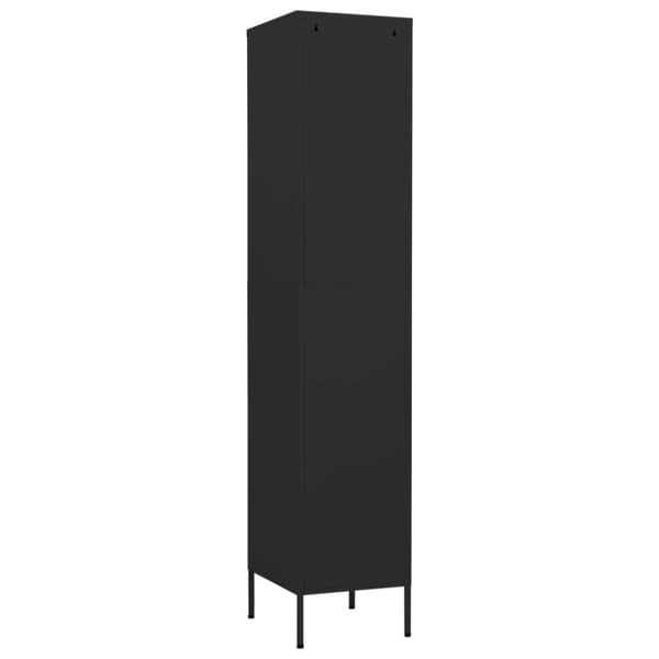 The Living Store skab 35x46x180 cm stål sort - Opbevaringsskabe