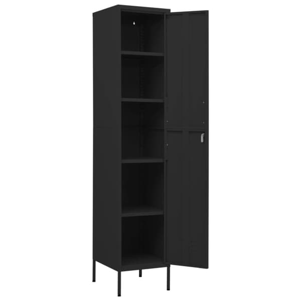 The Living Store skab 35x46x180 cm stål sort - Opbevaringsskabe