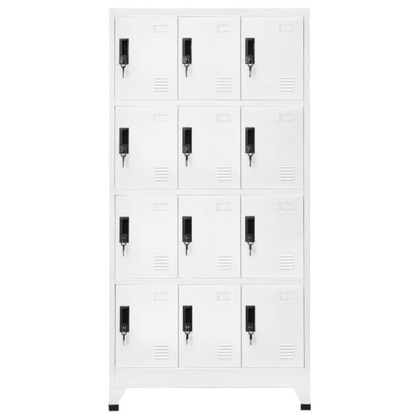 The Living Store skab 90x45x180 cm stål hvid - Opbevaringsskabe