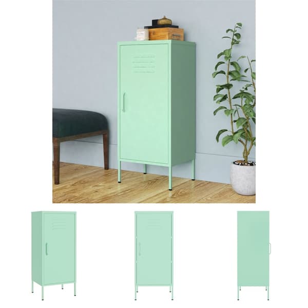 The Living Store opbevaringsskab 42,5x35x101,5 cm stål mintgrøn -  Opbevaringsskabe