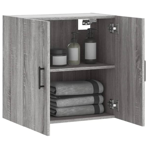 The Living Store vægskab 60x31x60 cm konstrueret træ grå sonoma-eg - Opbevaringsskabe