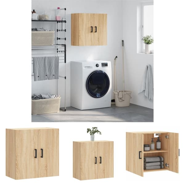 The Living Store Väggskåp sonoma-ek 60x31x60 cm konstruerat trä - Förvaringsskåp & garderober