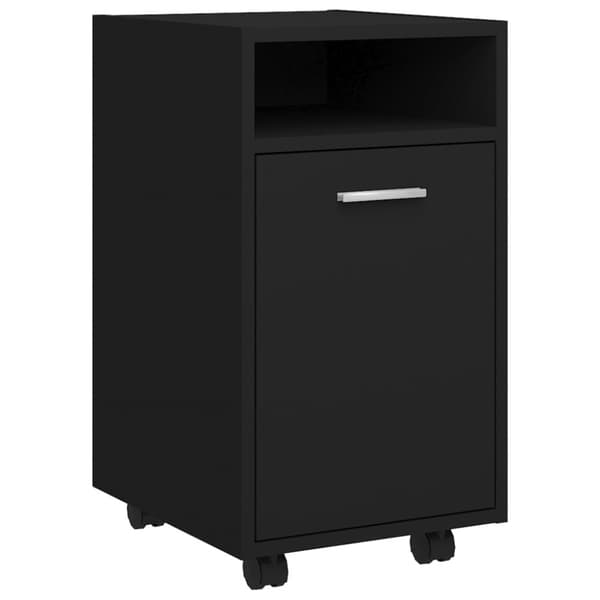 The Living Store sideskab med hjul 33x38x60 cm spånplade sort -  Opbevaringsskabe