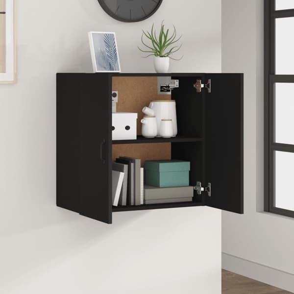 The Living Store Väggskåp svart 60x31x60 cm konstruerat trä - Förvaringsskåp & garderober