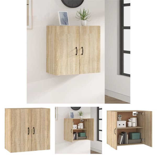 The Living Store Väggskåp sonoma-ek 60x31x60 cm konstruerat trä - Förvaringsskåp & garderober