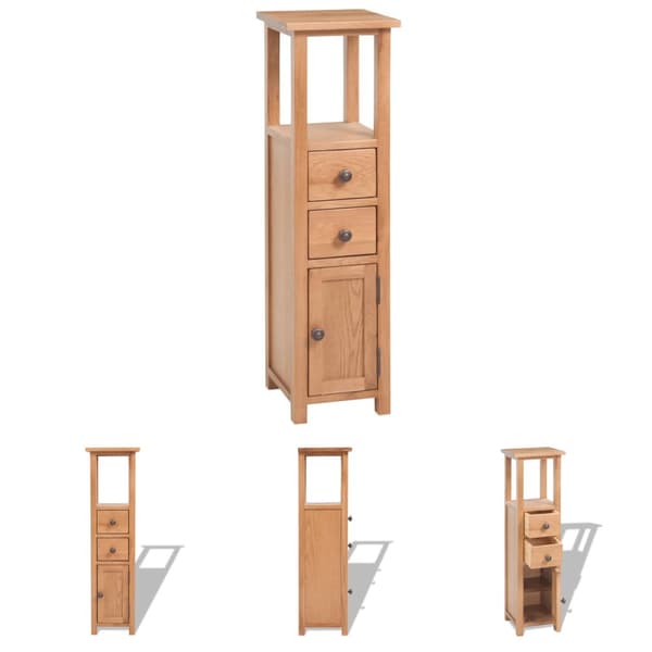 The Living Store hjørneskab 26 x 26 x 94 cm massivt egetræ - Opbevaringsskabe