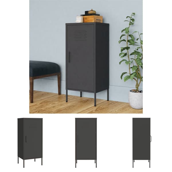 The Living Store opbevaringsskab 42,5x35x101,5 cm stål antracitgrå - Opbevaringsskabe