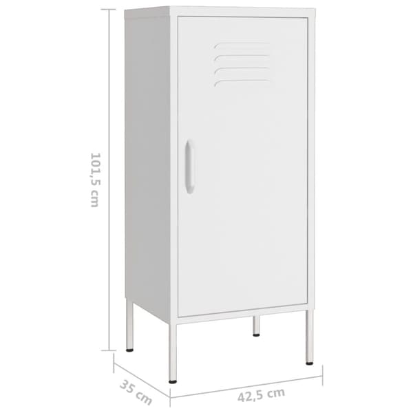 The Living Store opbevaringsskab 42,5x35x101,5 cm stål hvid -  Opbevaringsskabe