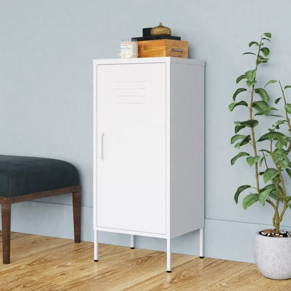 The Living Store opbevaringsskab 42,5x35x101,5 cm stål hvid -  Opbevaringsskabe